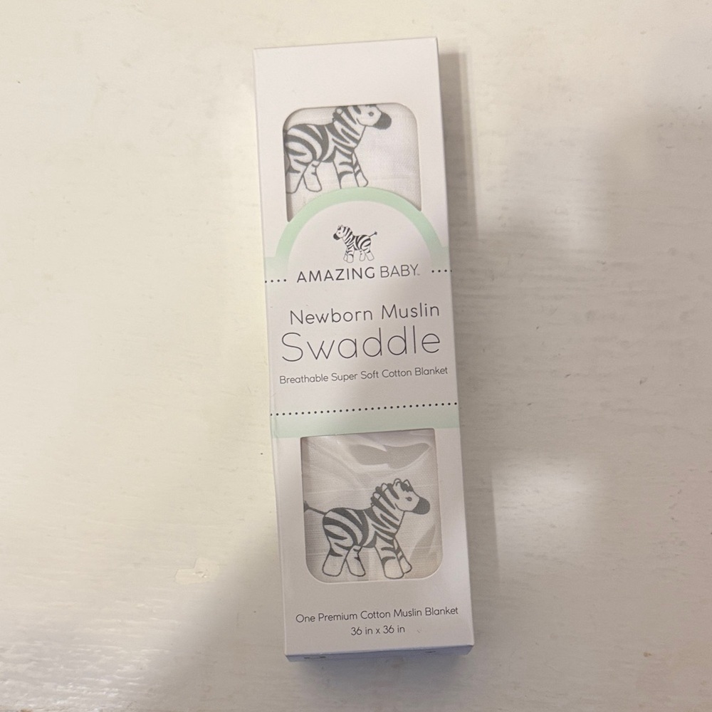 Amazing Baby Zebra Print Swaddle Blanket - White and Black